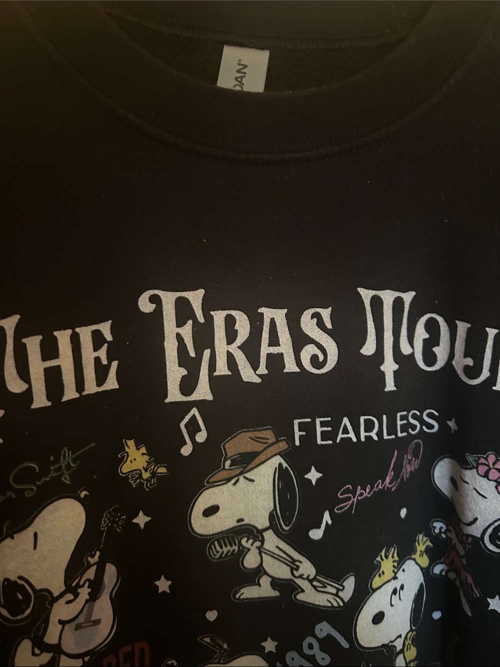 Women Black Snoopy Graphic Sweatshirt - The Eras Tour - Picture 3 of 5